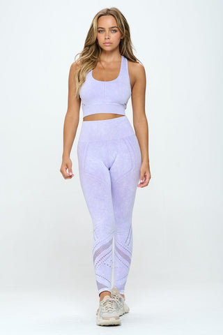 Seamless Two Piece Yoga mineral washed active set - 1985 the VAULT Boutique