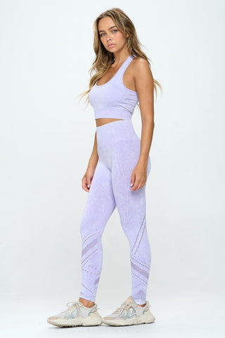 Seamless Two Piece Yoga mineral washed active set - 1985 the VAULT Boutique