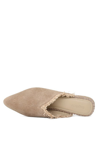 MOLLY  FRAYED LEATHER MULES - 1985 the VAULT Boutique