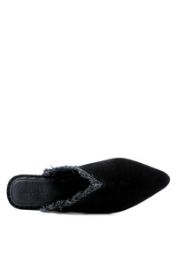 MOLLY  FRAYED LEATHER MULES - 1985 the VAULT Boutique