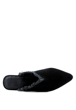 MOLLY  FRAYED LEATHER MULES - 1985 the VAULT Boutique