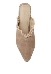 MOLLY  FRAYED LEATHER MULES - 1985 the VAULT Boutique