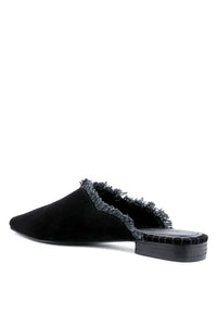 MOLLY  FRAYED LEATHER MULES - 1985 the VAULT Boutique