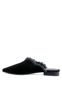 MOLLY  FRAYED LEATHER MULES - 1985 the VAULT Boutique