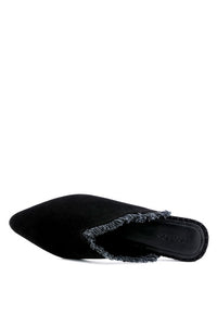 MOLLY  FRAYED LEATHER MULES - 1985 the VAULT Boutique