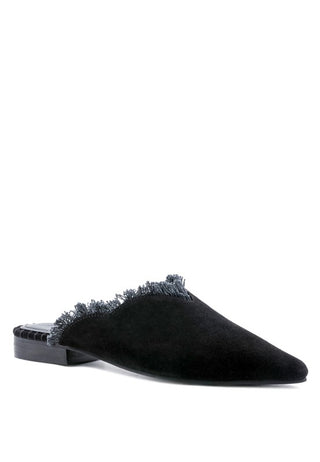 MOLLY  FRAYED LEATHER MULES - 1985 the VAULT Boutique