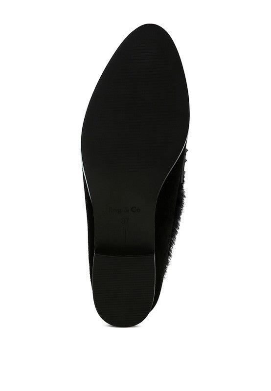 Allie Fur Trim Suede Loafers - 1985 the VAULT Boutique