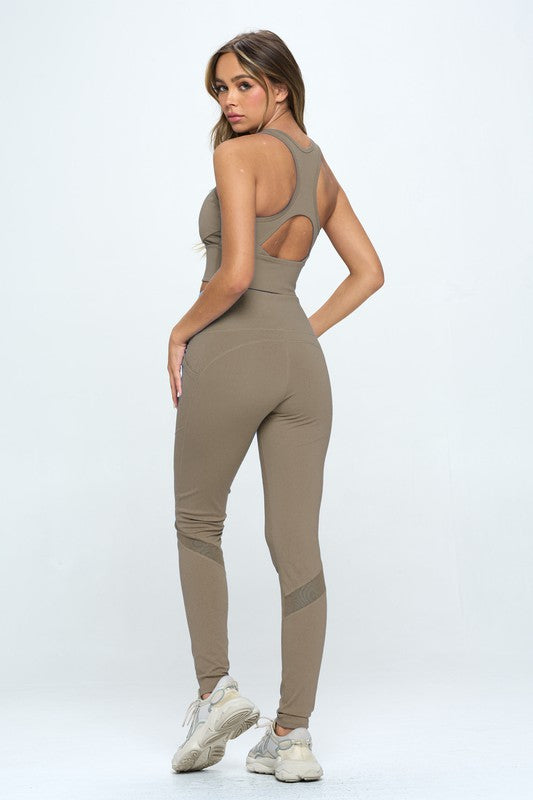 Women's Two Piece Activewear Set Cut Out Detail - 1985 the VAULT Boutique