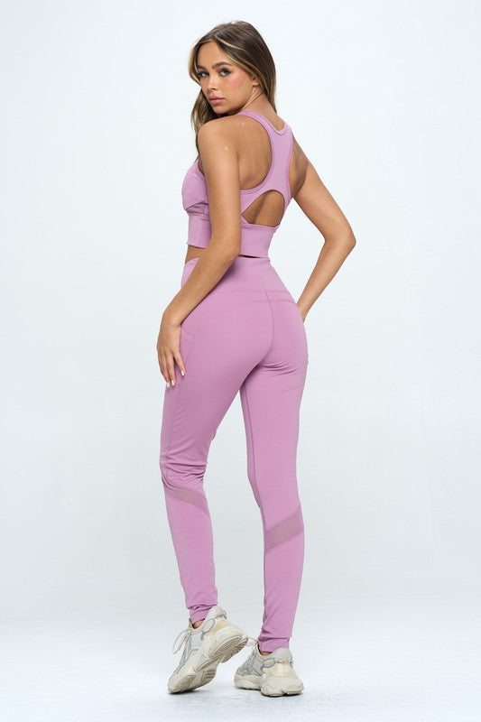 Women's Two Piece Activewear Set Cut Out Detail - 1985 the VAULT Boutique