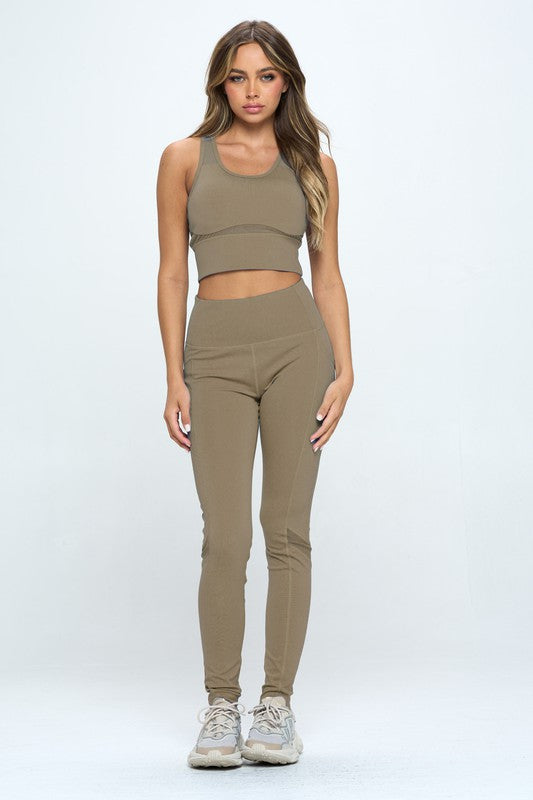 Women's Two Piece Activewear Set Cut Out Detail - 1985 the VAULT Boutique