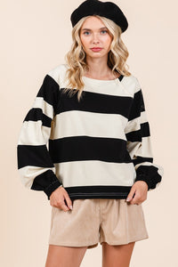 Mittoshop Striped Snap Shoulder Long Sleeve T-Shirt - 1985 the VAULT Boutique