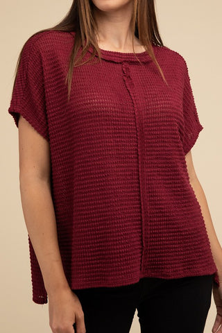 Dolman Short Sleeve Jacquard Sweater - 1985 the VAULT Boutique