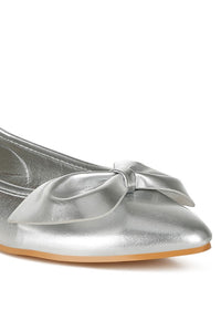 Bromelia Metallic Pleather Bow Ballerinas - 1985 the VAULT Boutique