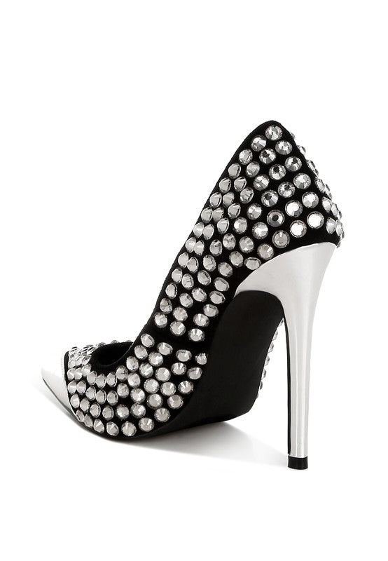 Super Fan Diamante Embellished Stiletto Pumps - 1985 the VAULT Boutique