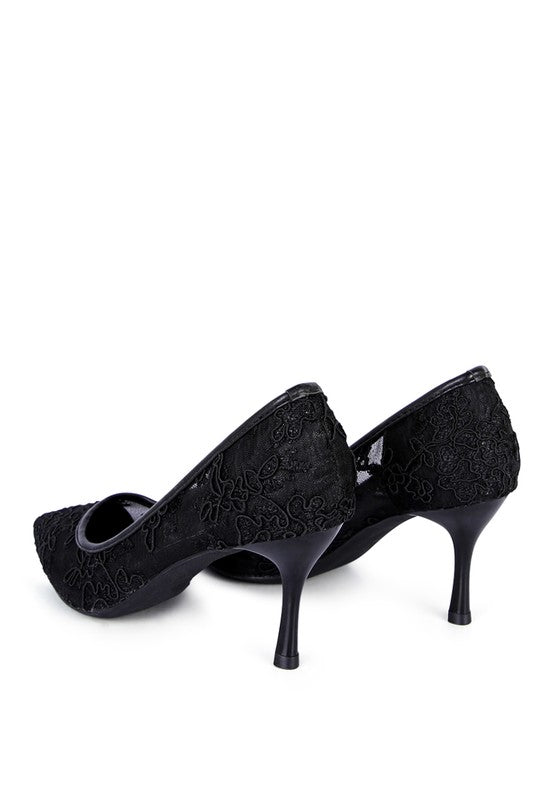 REUNION LACE STILETTO PARTY PUMPS - 1985 the VAULT Boutique