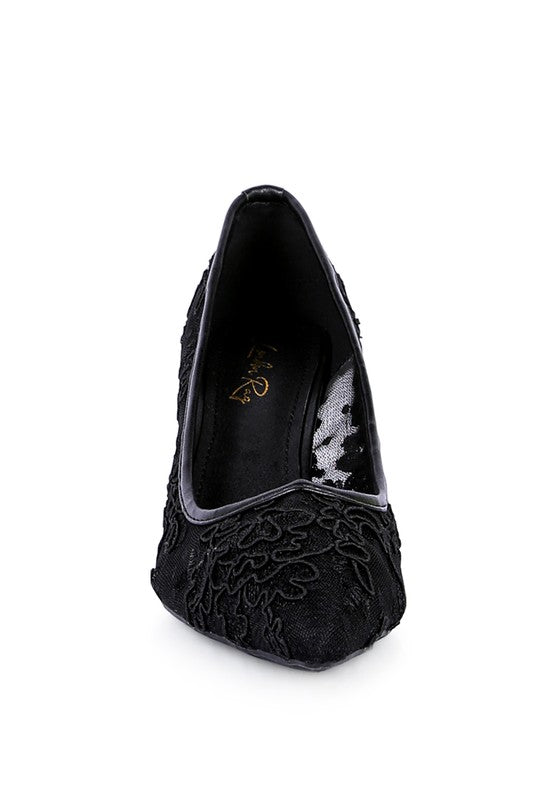 REUNION LACE STILETTO PARTY PUMPS - 1985 the VAULT Boutique