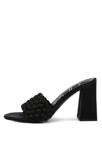 LUST LOOK BRAIDED SATIN BLOCK SANDALS - 1985 the VAULT Boutique