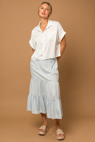 Satin Boxy Button Down Blouse - 1985 the VAULT Boutique