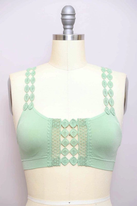 Boho Eye Lace Applique Bralette - 1985 the VAULT Boutique