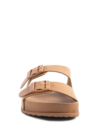 MINATA PLATFORM BUCKLED SLIDE SANDALS - 1985 the VAULT Boutique