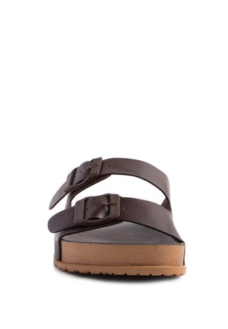 MINATA PLATFORM BUCKLED SLIDE SANDALS - 1985 the VAULT Boutique