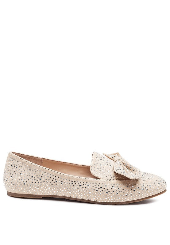 DEWDROPS EMBELLISHED CASUAL BOW LOAFERS - 1985 the VAULT Boutique