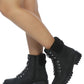 DOLON LACE-UP FUR COLLARED ANKLE BOOT - 1985 the VAULT Boutique