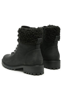 DOLON LACE-UP FUR COLLARED ANKLE BOOT - 1985 the VAULT Boutique