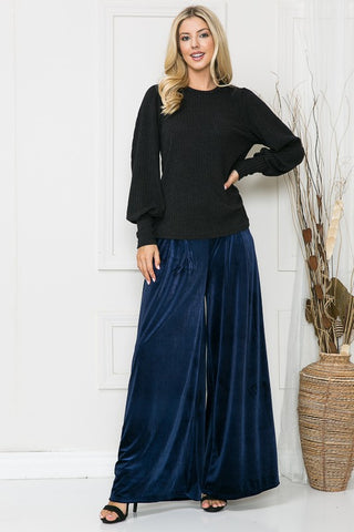 Velvet Wide Leg Pants - 1985 the VAULT Boutique