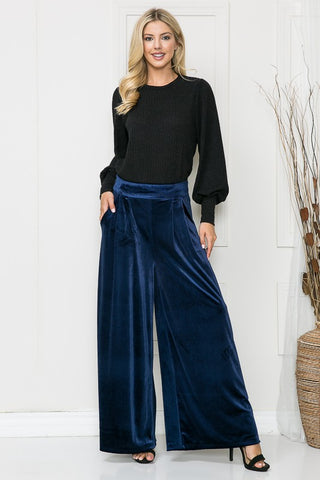 Velvet Wide Leg Pants - 1985 the VAULT Boutique