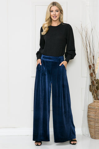 Velvet Wide Leg Pants - 1985 the VAULT Boutique