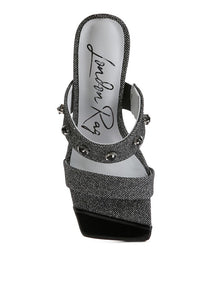 EDM Queen Diamante Embellished Glitter Sandals - 1985 the VAULT Boutique