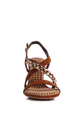 DOMEDA Metal Chain Mid Heel Sandal - 1985 the VAULT Boutique