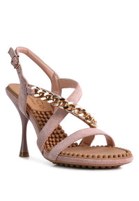 DOMEDA Metal Chain Mid Heel Sandal - 1985 the VAULT Boutique