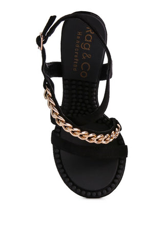 DOMEDA Metal Chain Mid Heel Sandal - 1985 the VAULT Boutique