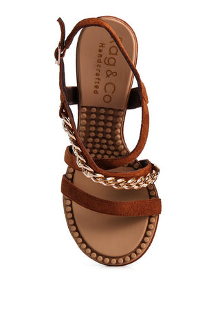 DOMEDA Metal Chain Mid Heel Sandal - 1985 the VAULT Boutique