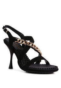 DOMEDA Metal Chain Mid Heel Sandal - 1985 the VAULT Boutique