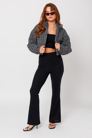 Tweed Crop Puffer Jacket - 1985 the VAULT Boutique