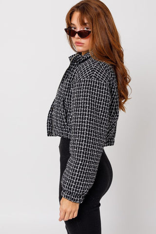 Tweed Crop Puffer Jacket - 1985 the VAULT Boutique