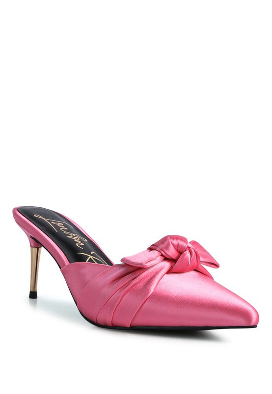 Queenie Satin Stiletto Mule Sandals - 1985 the VAULT Boutique