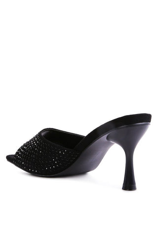 Imprint Diamante Stud Slip On Sandal Heels - 1985 the VAULT Boutique