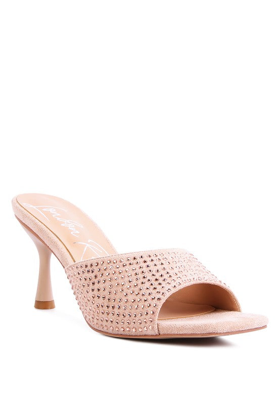 Imprint Diamante Stud Slip On Sandal Heels - 1985 the VAULT Boutique