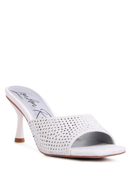 Imprint Diamante Stud Slip On Sandal Heels - 1985 the VAULT Boutique