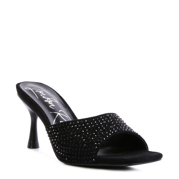Imprint Diamante Stud Slip On Sandal Heels - 1985 the VAULT Boutique