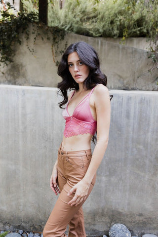 Velvet longline Lace Bralette - 1985 the VAULT Boutique