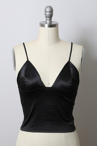 Longline Satin Bralette Top - 1985 the VAULT Boutique