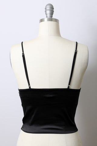 Longline Satin Bralette Top - 1985 the VAULT Boutique