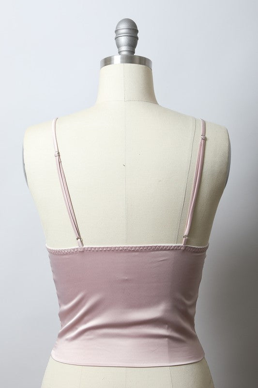 Longline Satin Bralette Top - 1985 the VAULT Boutique