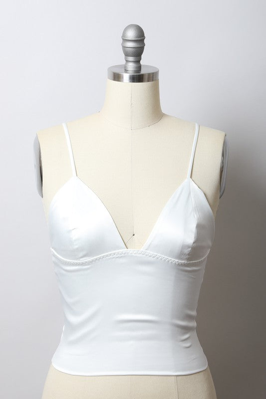 Longline Satin Bralette Top - 1985 the VAULT Boutique