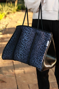 The Marissa - Black Leopard Neoprene Bag - 1985 the VAULT Boutique